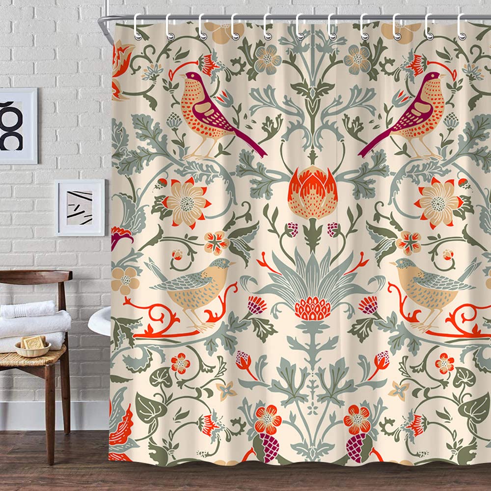 Fabric Weight Set - Занавеска для душа «Вильям Моррис», зеленая