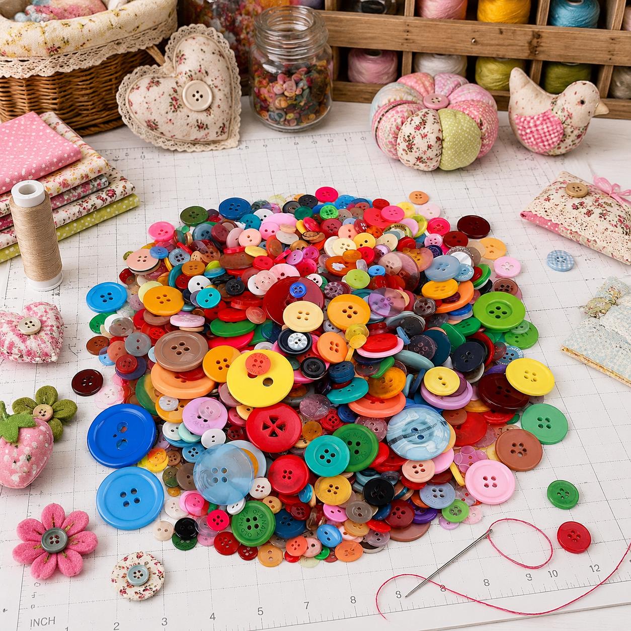 Textile And Sewing Supply - Оптовая партия 100-500 штук круглых пуговиц
