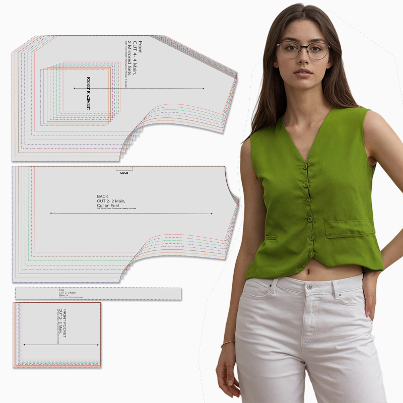 Textile Sewing Patterns - Выкройки для шитья женского жилета 8